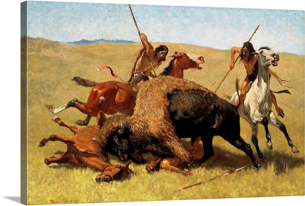 Frederic Remington (American, 1861-1909), The Buffalo Hunt, 1890, oil on canvas, Buffalo Bill Historical Center, Cody, Wyo...