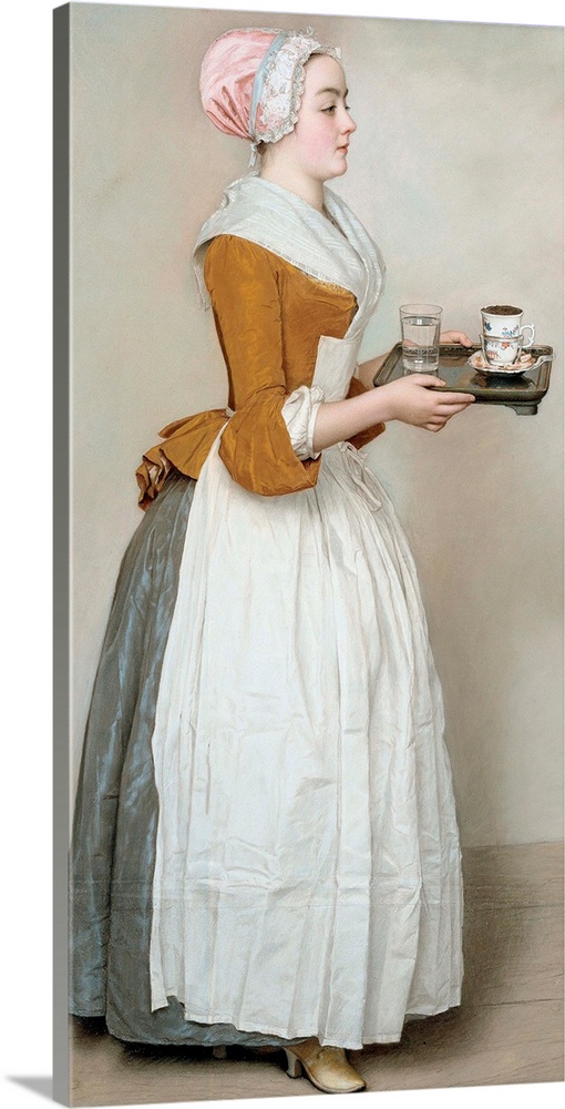 Jean-Etienne Liotard (Swiss, 1702-1789), The Chocolate Girl, c. 1744-5, pastel on parchment, 82.5 x 52.5 cm (32.5 x 20.7 i...