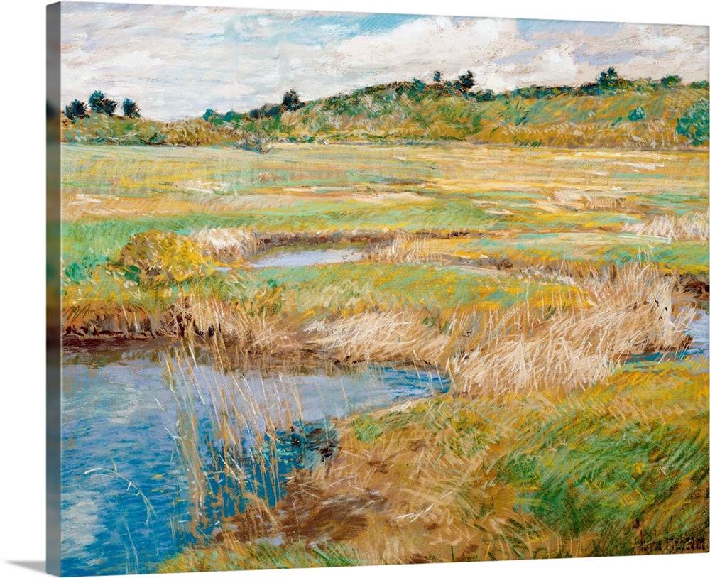 Childe Hassam (American, 1859-1935), The Concord Meadow, Concord, Massachusetts, c. 1891, pastel on canvas, 45.7 x 56.2 cm...