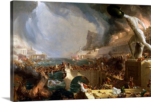 Thomas Cole's Course of Empire - Destruction Canvas Print