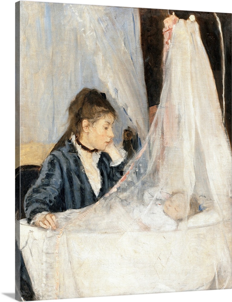Berthe Morisot, The Cradle, oil on canvas, 1872, 56 x 46 cm (22 c 18.1 in), Musee d'Orsay, Paris.