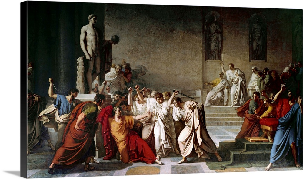 The death of Julius Caesar in the Roman Senate - painting by Vincenzo Camuccini (1771-1844) Napoli, Museo Nazionale di Cap...