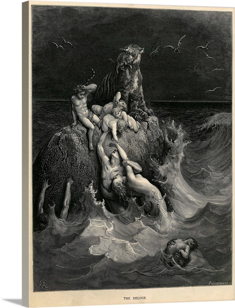 Frontispiece to Dore's Illustrated Bible. 1866, engraved by Adolphe Francois Pannemaker (1822-1900), private collection.