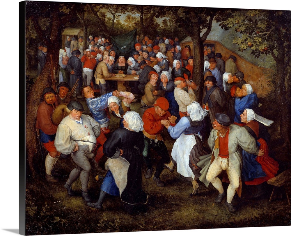 The Feast of the Rosiere or Farmers Wedding. Painting by Jan Brueghel I called Velvet (1568-1625), Flemish School, 17th ce...