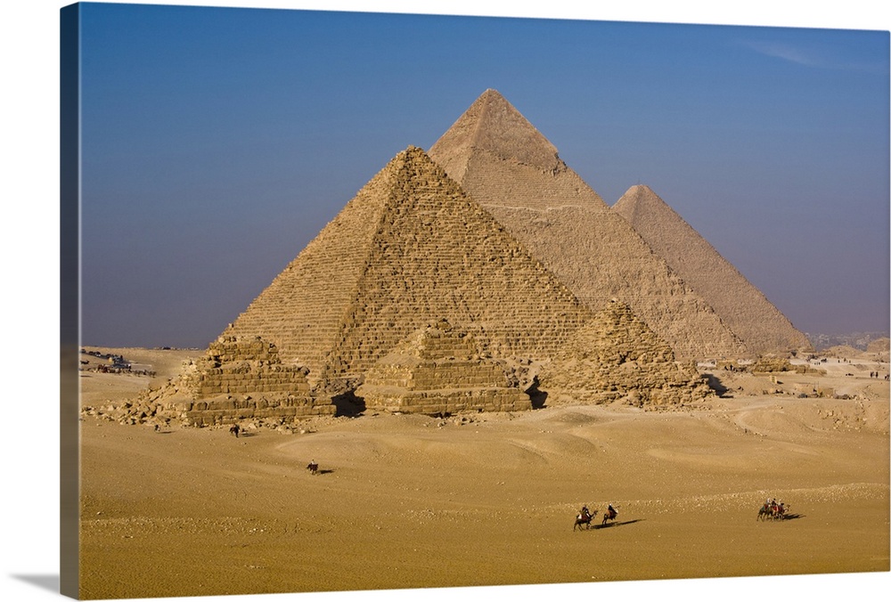Black And White Landscape Wall Large Poster & Canvas Pictures Egypt Pyramids 