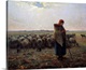 image thumbnail of Shepherdess with her flock called the great shepherdess. Painting by Jean Francois Millet (1814-1875), 1864. Oil on canvas...