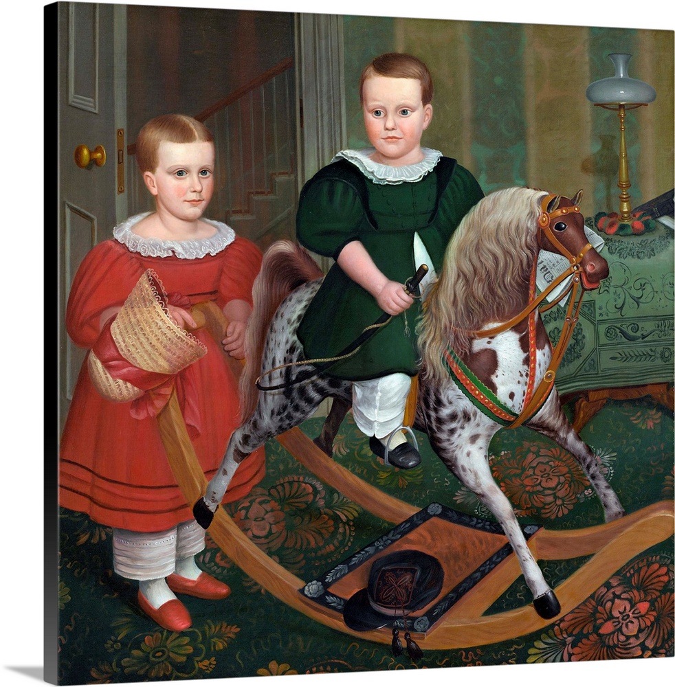 Robert Peckham (American, 1785-1877), The Hobby Horse, c. 1840, oil on canvas, 103.5 x 101.6 cm (40 3/4 x 40 in.), Nationa...