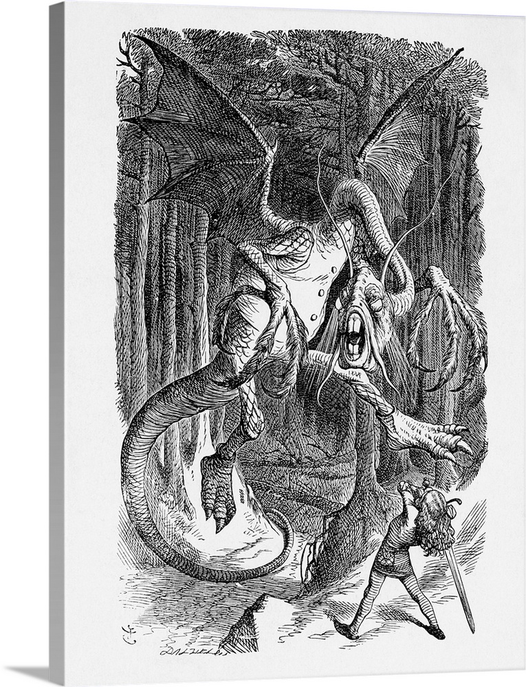 Jabberwocky, from Lewis Carroll's, Through The Looking Glass. Undated illustration. BPA2