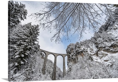 The Landwasser Viaduct With Railway, Switzerland