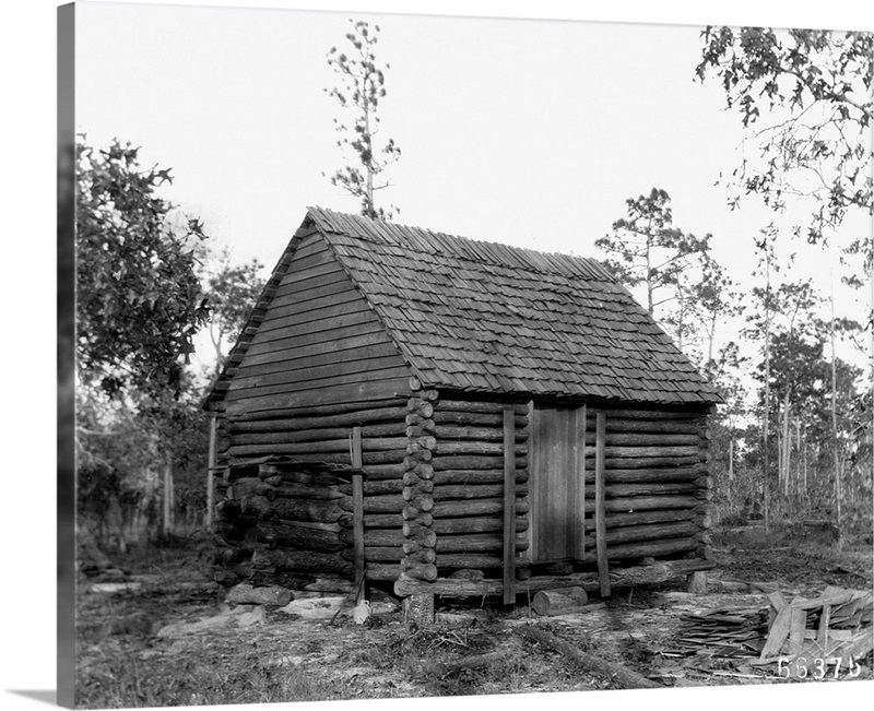 The log homestead of Mary Esther in Florida Wall Art, Canvas Prints