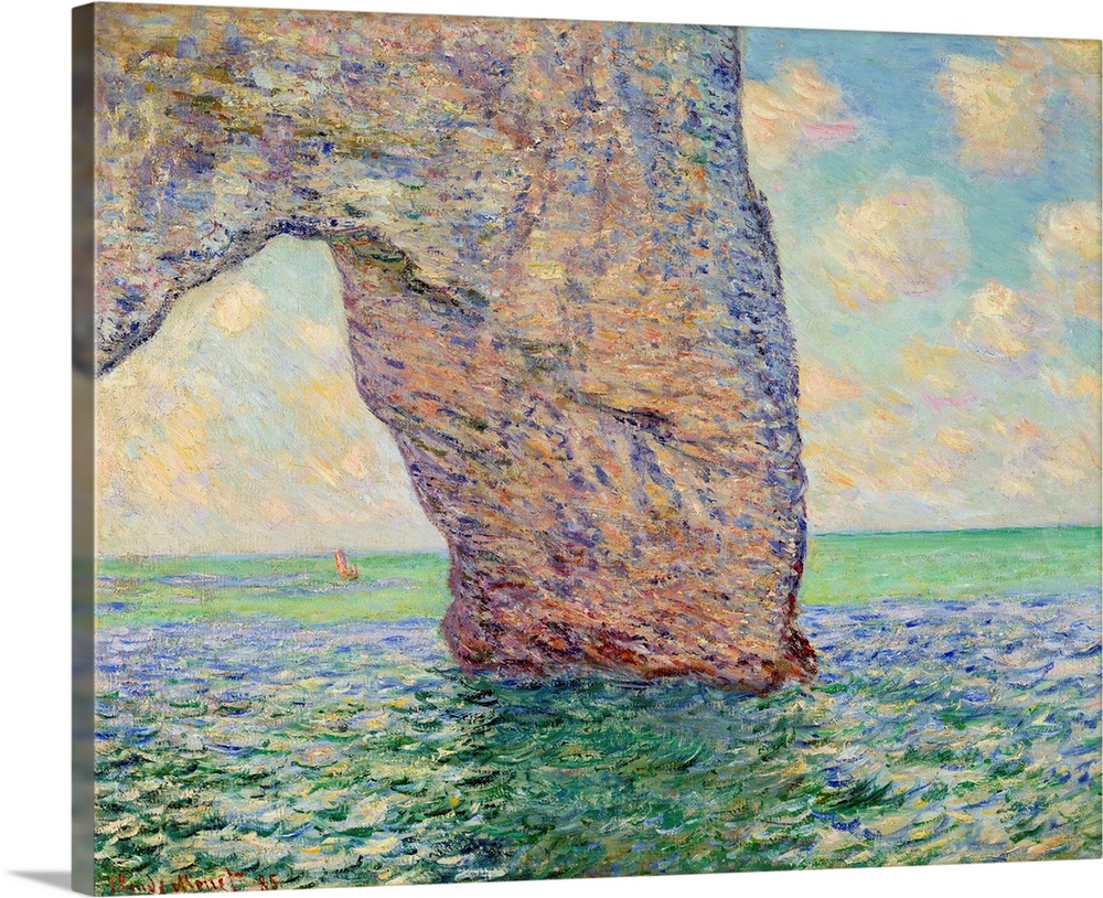 The cliff at Etretat (La Manneporte). Painting by Claude Monet (1840-1926), oil on canvas (65 x 81 cm), 1885. Private coll...
