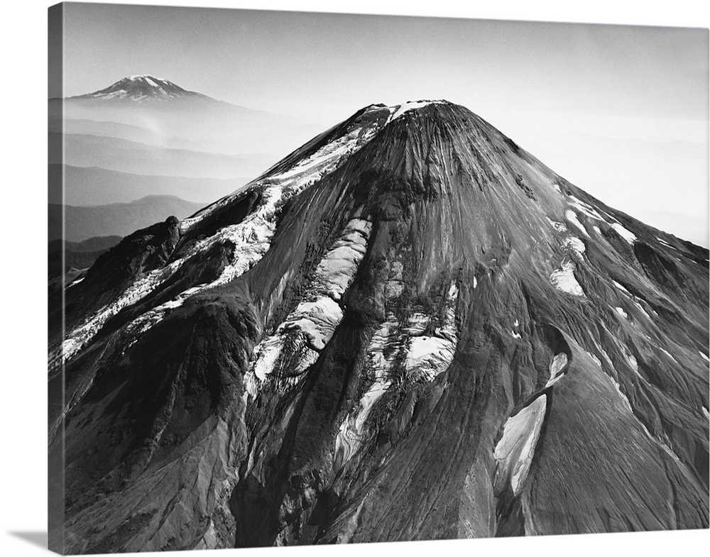 The northwest side of Mount Saint Helens before the 1980 eruption. The Talus and Toutle glaciers, which survived the erupt...