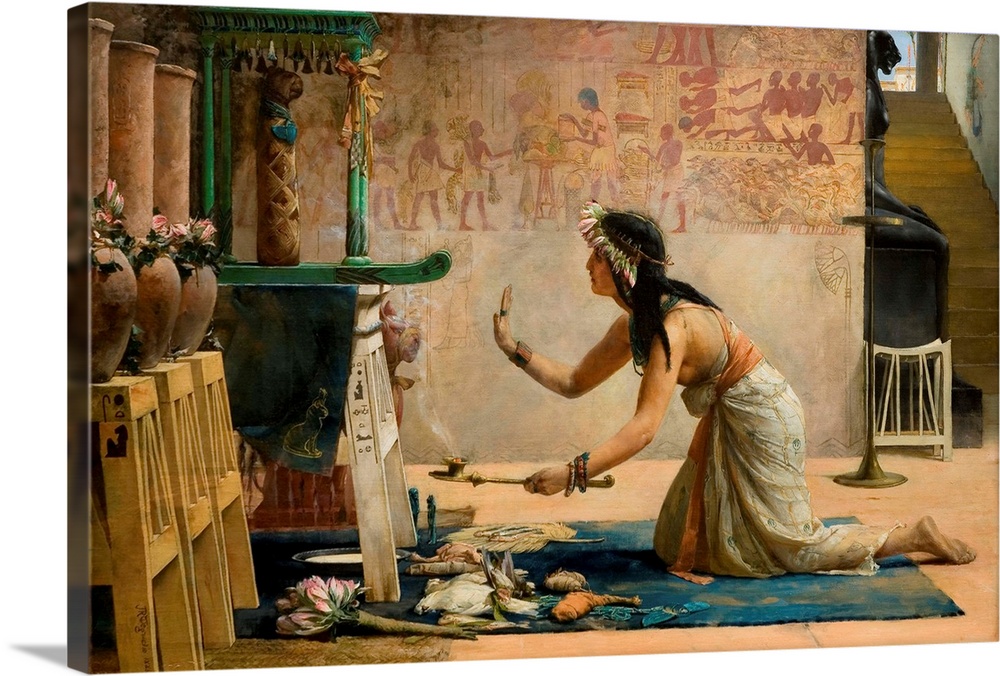 John Reinhard Weguelin (English, 18491927), The Obsequies of an Egyptian Cat, 1886, oil on canvas, 99.4 x 142.5 cm (39.1 x...