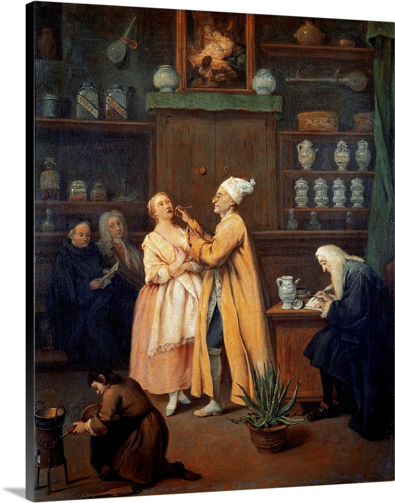 The Pharmacist by Pietro Longhi 18th 60x49 cms Galleria dell' Accademia, Venice, Italy