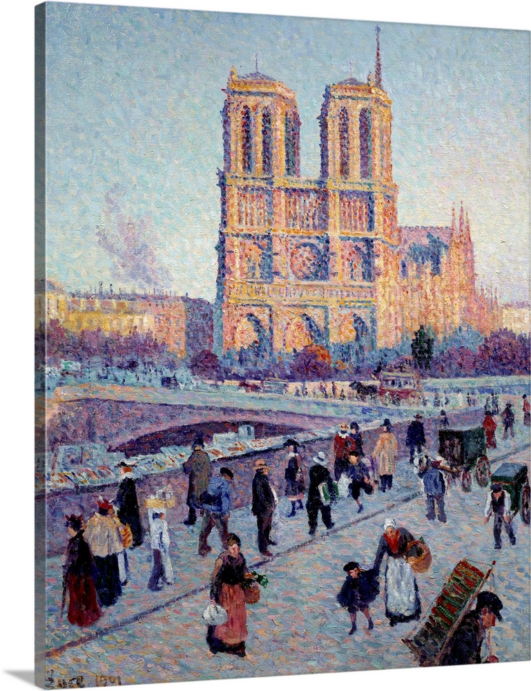 The Quai Saint-Michel and Notre-Dame. Painting by Maximilien Luce (1858-1941), 1901. Oil on canvas. 0,73 x 0,60 m. Orsay M...