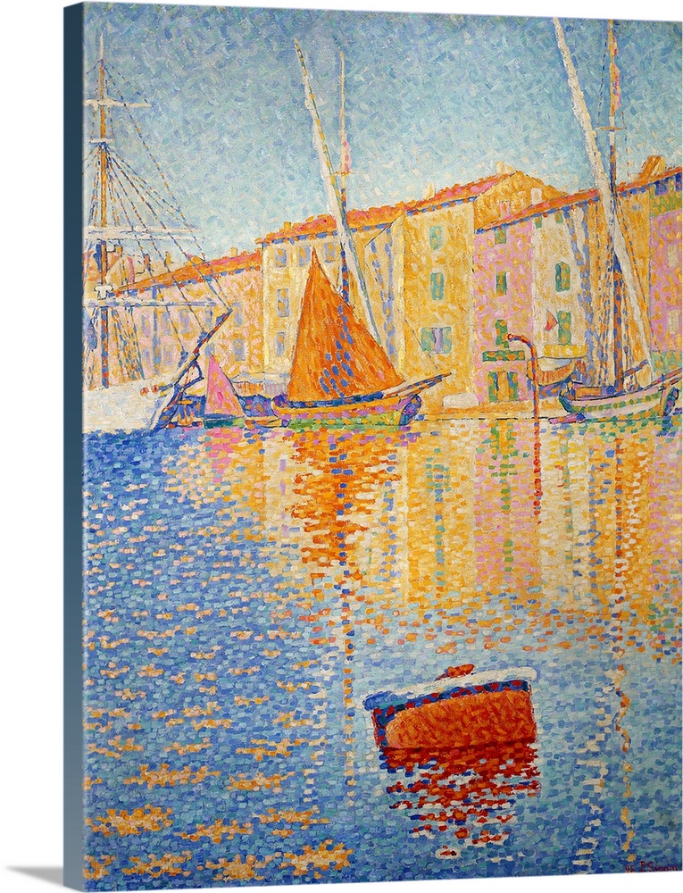 The red buoy (Saint-Tropez). Painting by Paul Signac (1863-1935),1895. 0,81 x 0,65 m. Orsay Museum, Paris