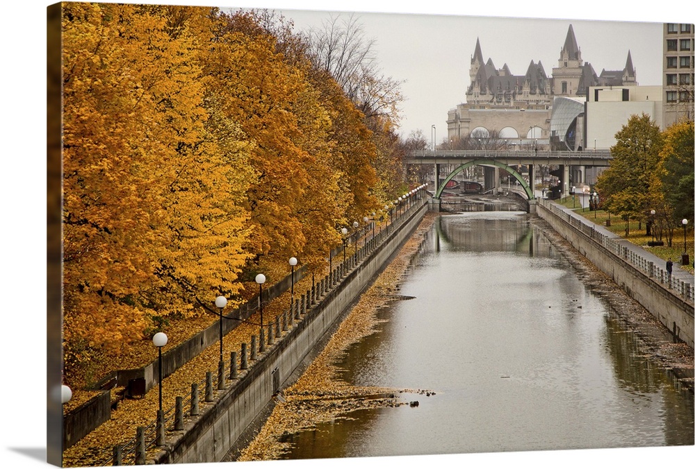 A crisp fall afternoon overlooking the Rideau Canal in downtown Ottawa Ontario, Canada.