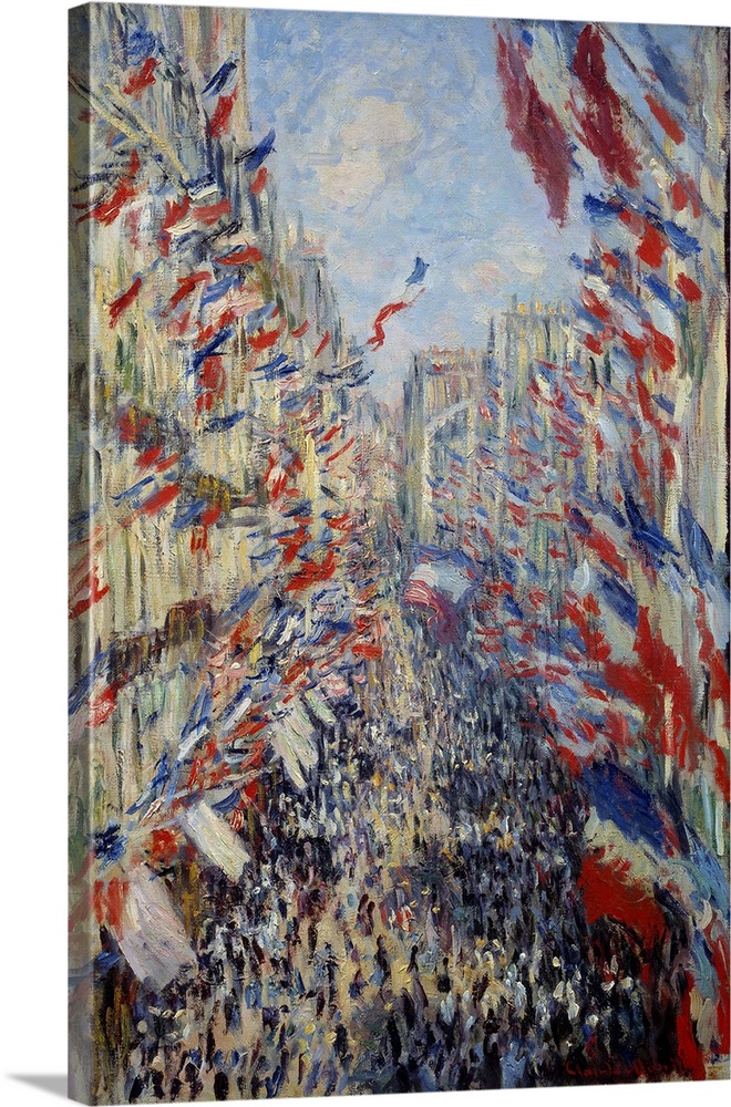 The rue Montorgueil, Paris. Painting by Claude Monet (1840-1926). Originally oil on canvas, Musee d'Orsay, Paris, France.