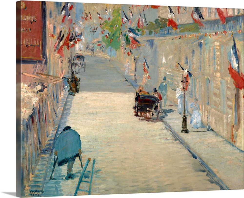 overstockArt Rue Mosnier with Road Menders Artwork by Manet with Opulent Frame