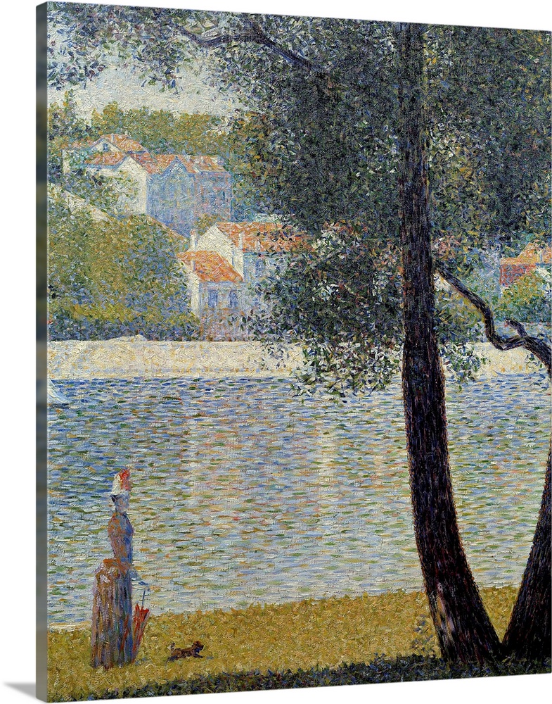 The Seine at Courbevoie. Painting by Georges Seurat (1859-1891),1885. Private collection