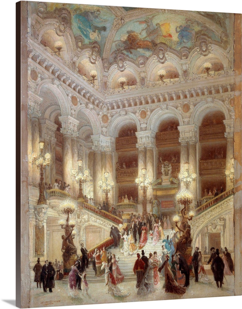 The staircase of the Opera Garnier, 1877. Painting by Louis Beroud (1852-1930), 1877. 1,98 x 1,64 m. Carnavalet Museum, Paris