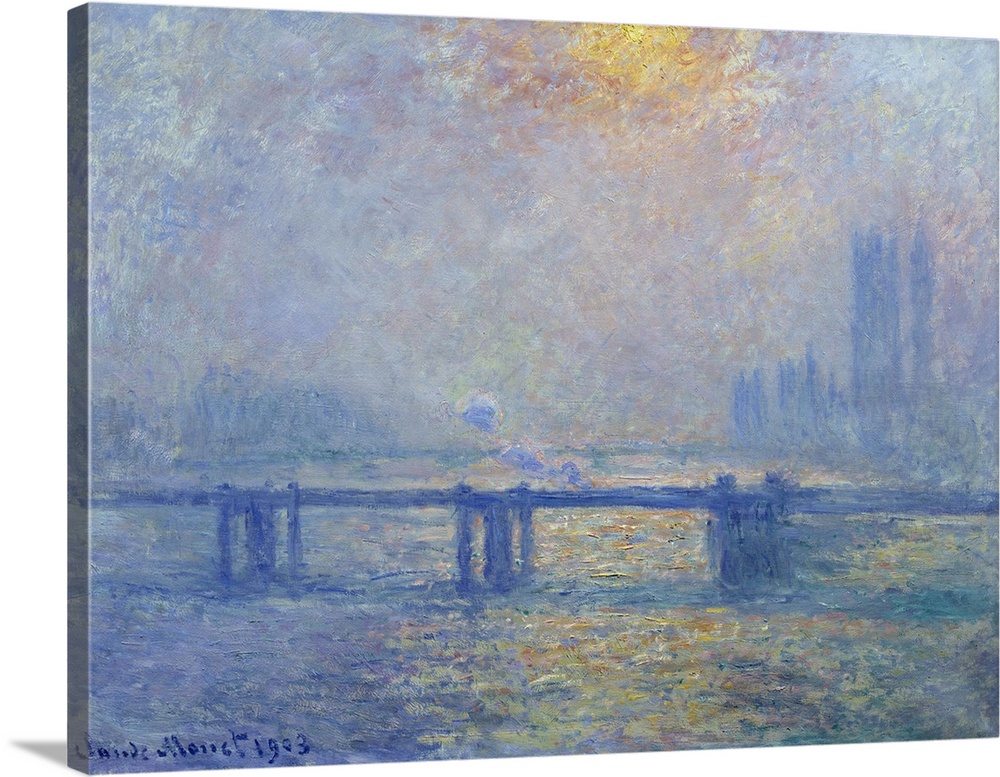 The Thames at Charing Cross Bridge, London. Painting by Claude Monet (1840-1926), 1903. Beaux-Arts Museum, Lyon, France.