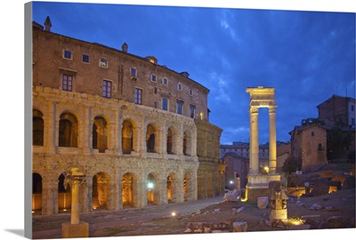 The Theater of Marcellus in Rome at night