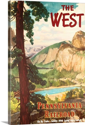 The West, Pennsylvania Railroad Go By Train Poster