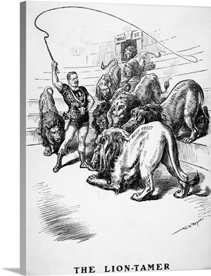 Theodore Roosevelt, The Lion-Tamer -Political Cartoon