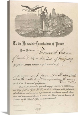 Thomas Edison's patent application