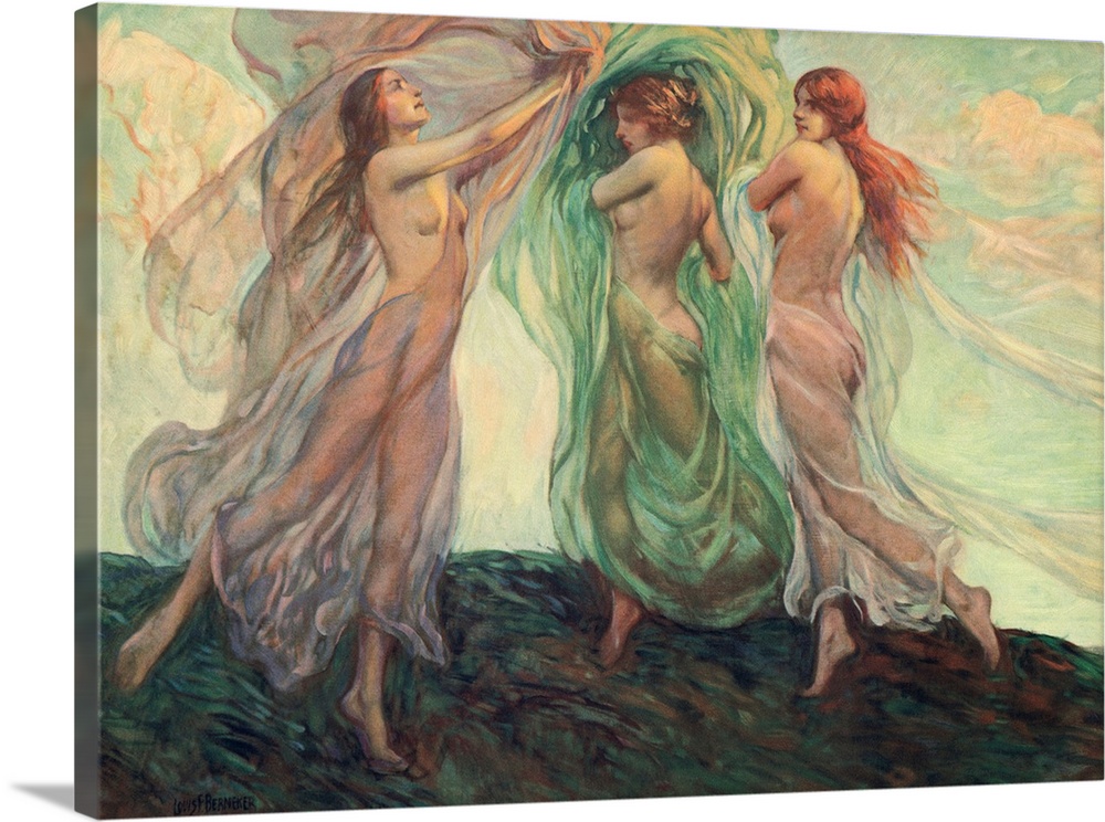 Three Dancers By Louis F. Berneker