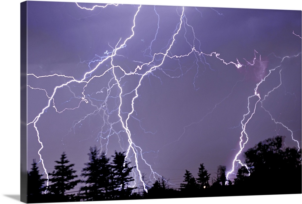 Three frames of lightning hitting Cedar Hills area.