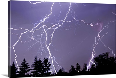 Three frames of lightning hitting Cedar Hills area.