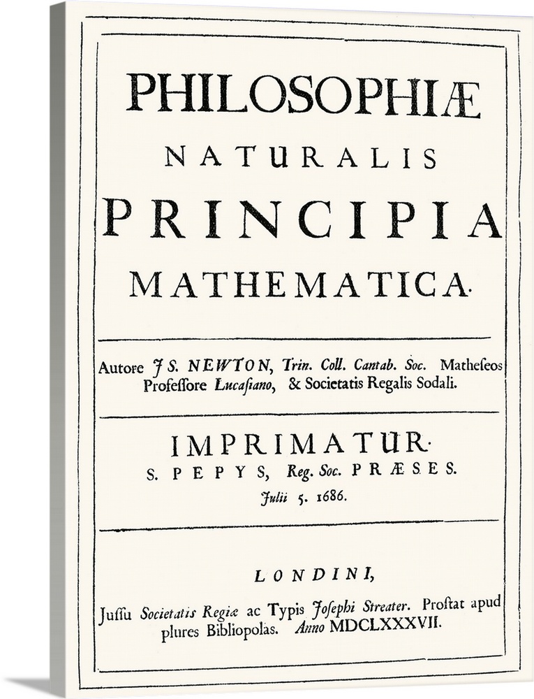 Facsimile of Philosophiae Naturalis Principia Mathematica, by Sir Isaac Newton. London, 1687.