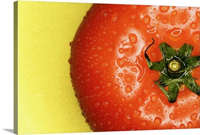 Tomato with water droplets