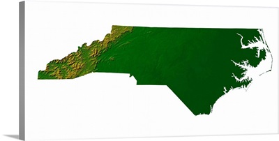 Topographic map of North Carolina