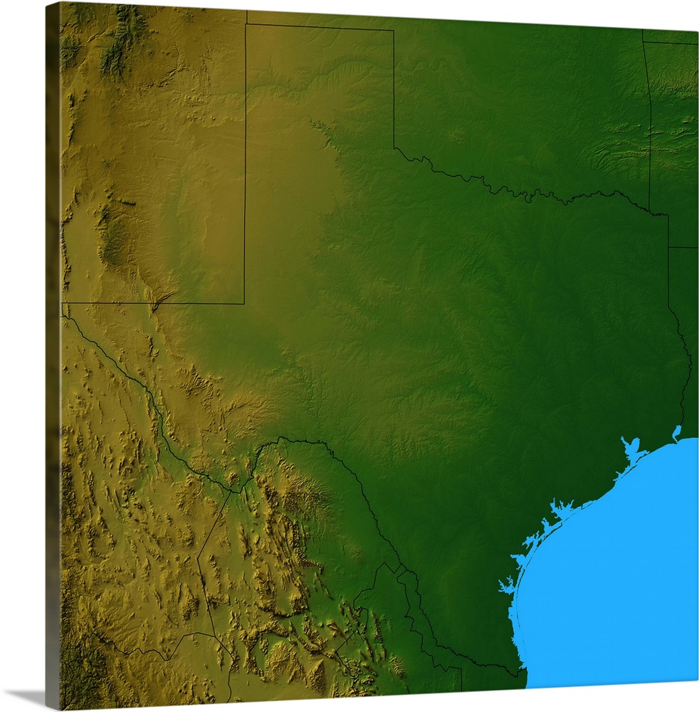 Topographic map of Texas