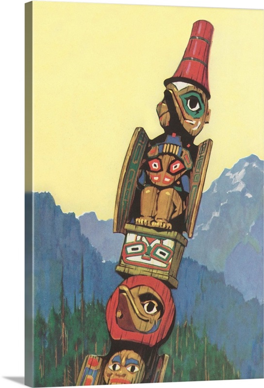 Totem Pole And Mountains Wall Art, Canvas Prints, Framed Prints, Wall ...