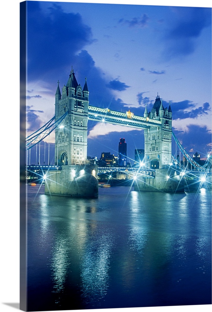 London Tower Bridge City SINGLE CANVAS WALL ART Picture Print VA 