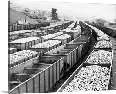 Train Cars Holding Coal Supplies, Boston, Massachusetts
