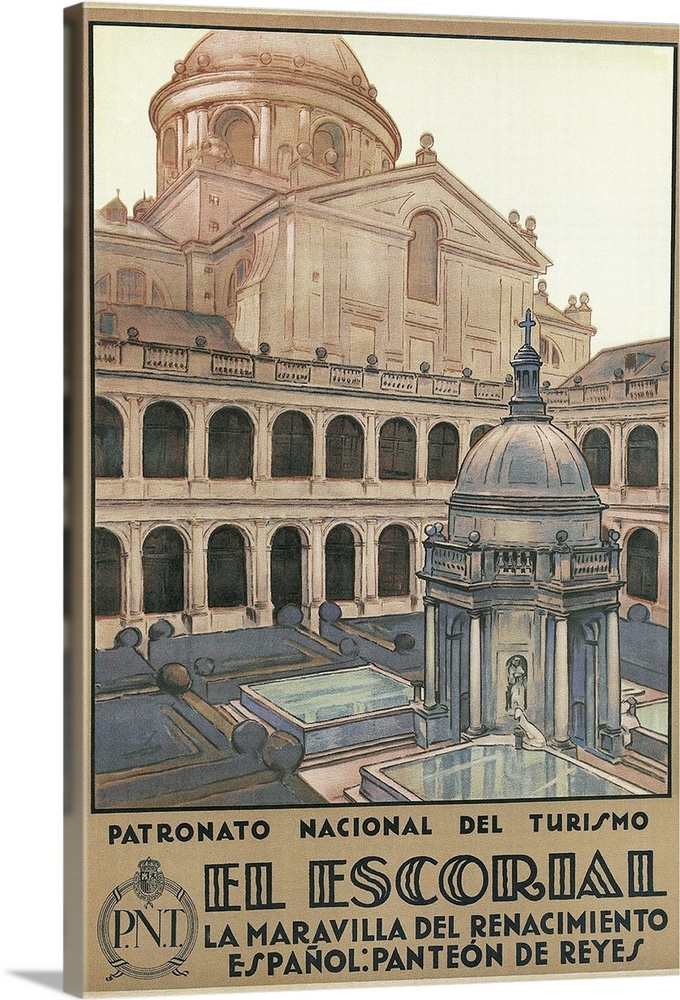 Travel Poster for the Escorial, Spain patronato nacional del turismo El Escorial