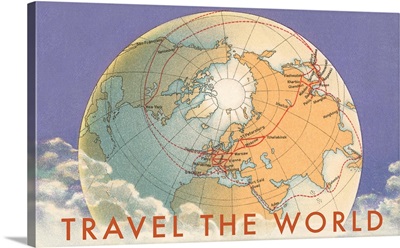 Travel the World, Globe with Routes