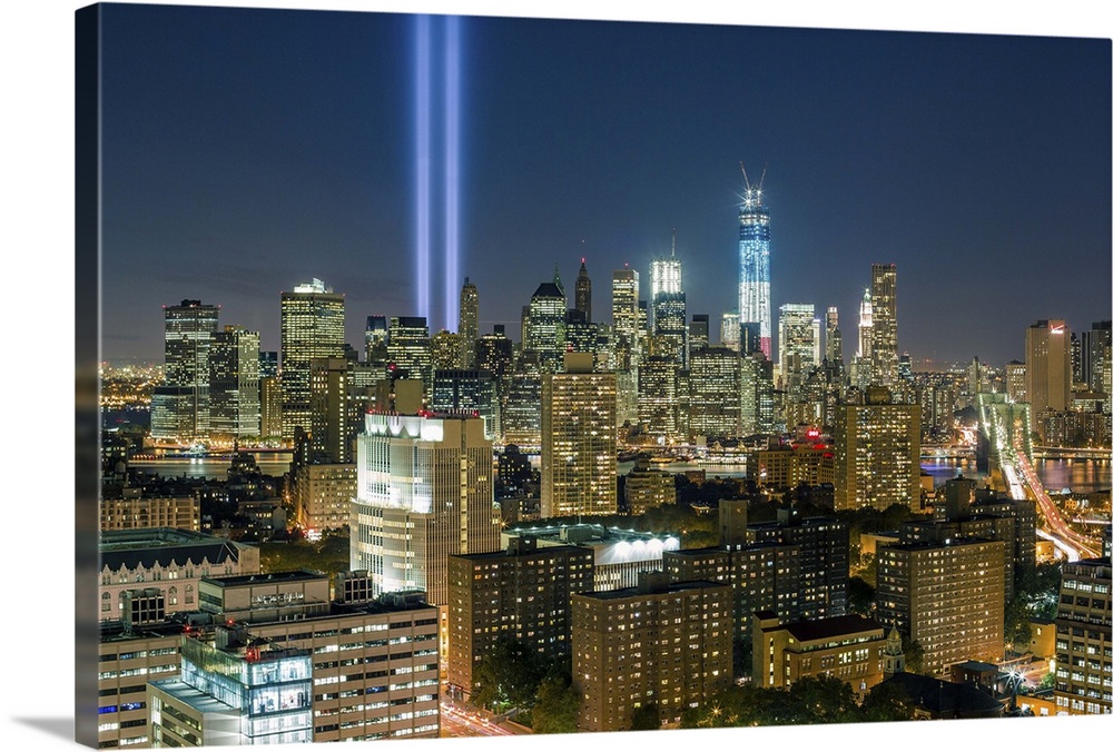 Shot of 2012 Tribute in Light 9/11 Memorial.