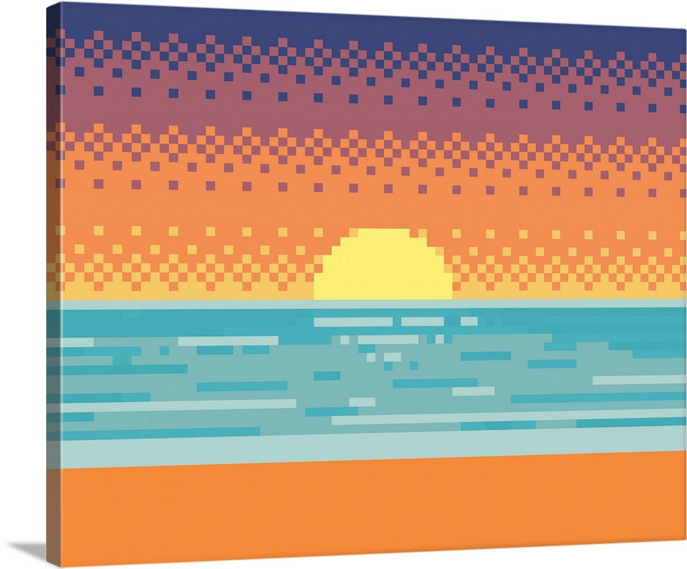 Tropical Sunset Pixel Style