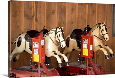 Two mechanical horses