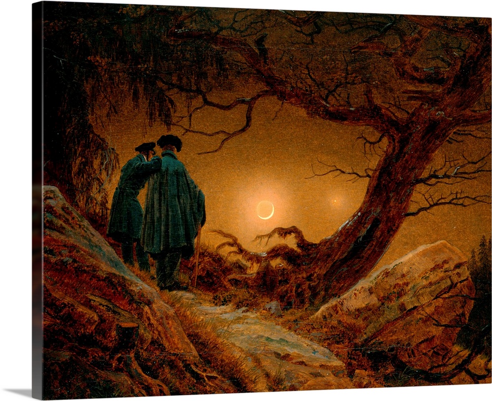 Caspar David Friedrich (German, 17741840), Two Men Contemplating the Moon, 1819-20, oil on canvas, 35  44.5 cm (13.8  17.5...