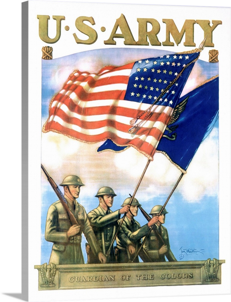 1940 - U.S. Army - Guardians of the Colors Poster by Thomas Woodburn - Image by K.J. Historical/CORBIS