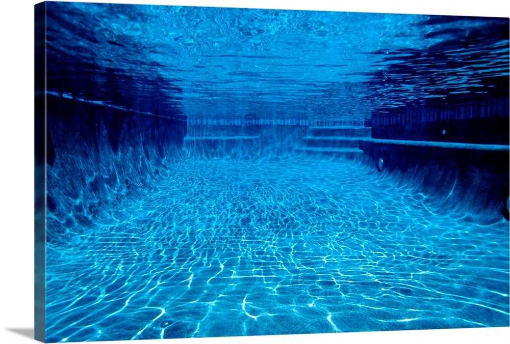 Underwater View of a Swimming Pool Solid-Faced Canvas Print
