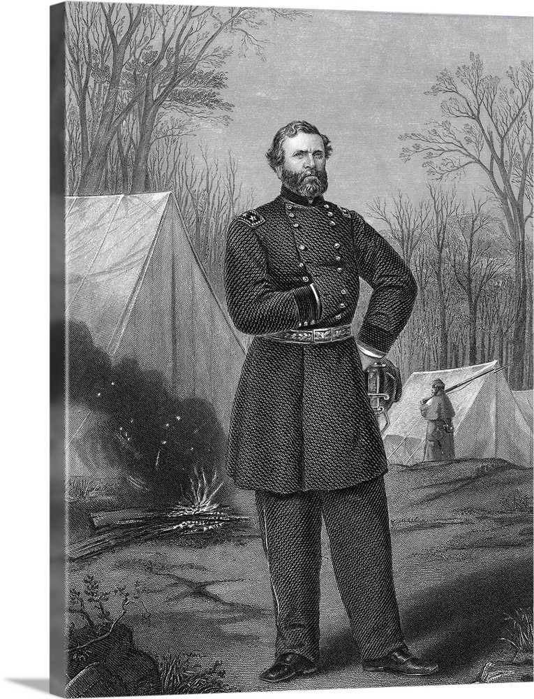 George H. Thomas (1816-1870), American army officer. Undated engraving, painted by T. Nast. Likeness from a photograph fro...