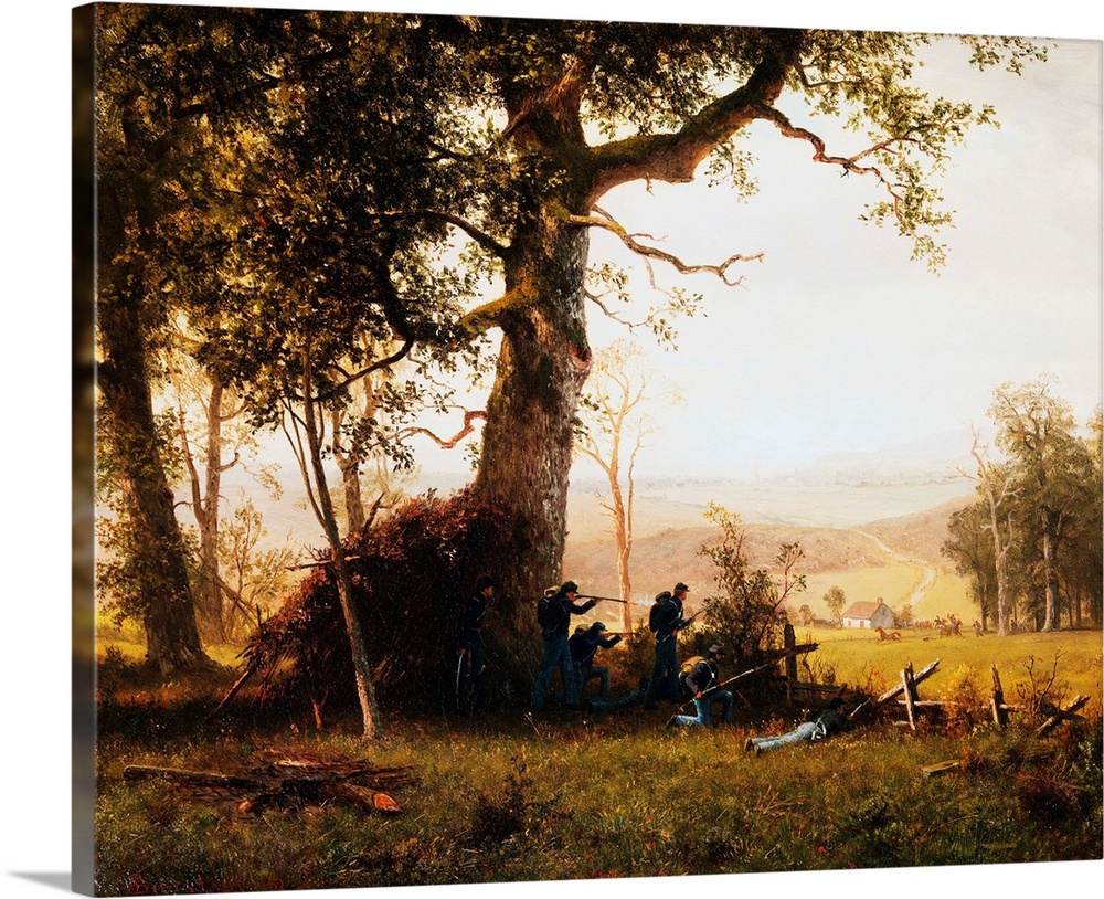 Union Soldiers Fighting In The Field By Albert Bierstadt